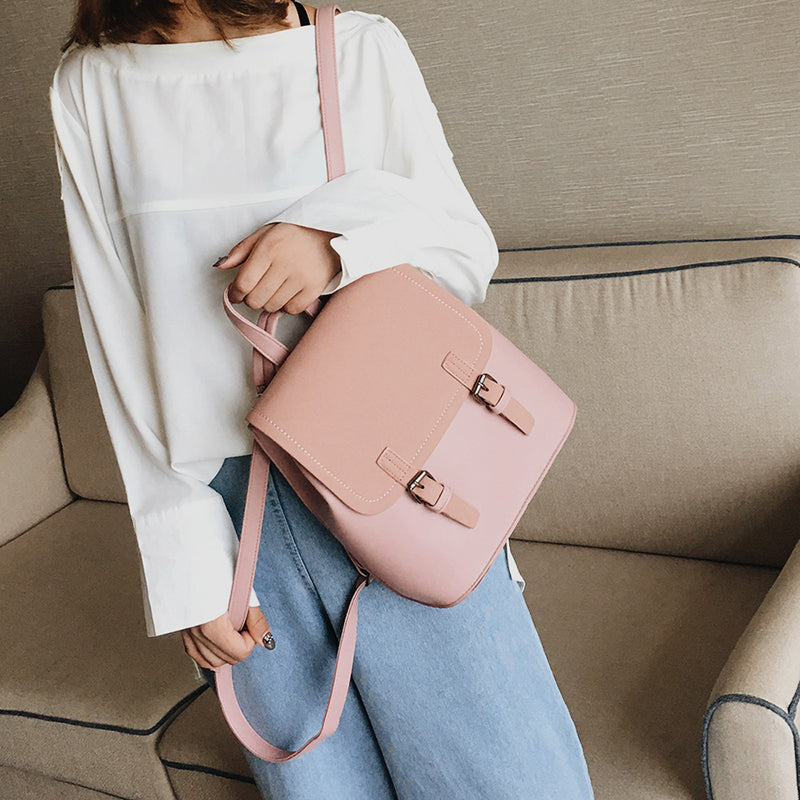 Moissas Pink Leather Backpack