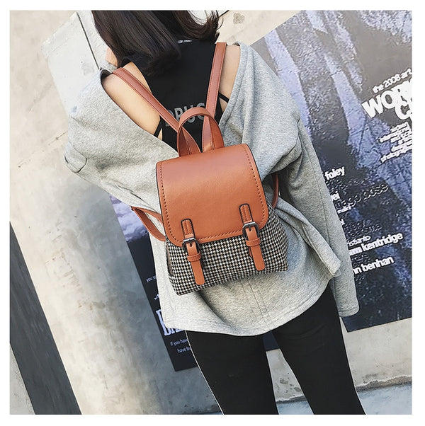 Basiv Distressed Leather Backpack for Women