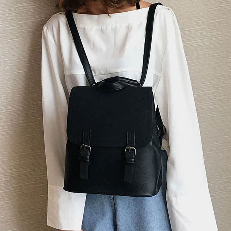 Mimalis Black Leather Backpack