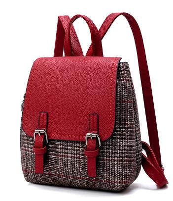 Jihaan Red Leather Backpack