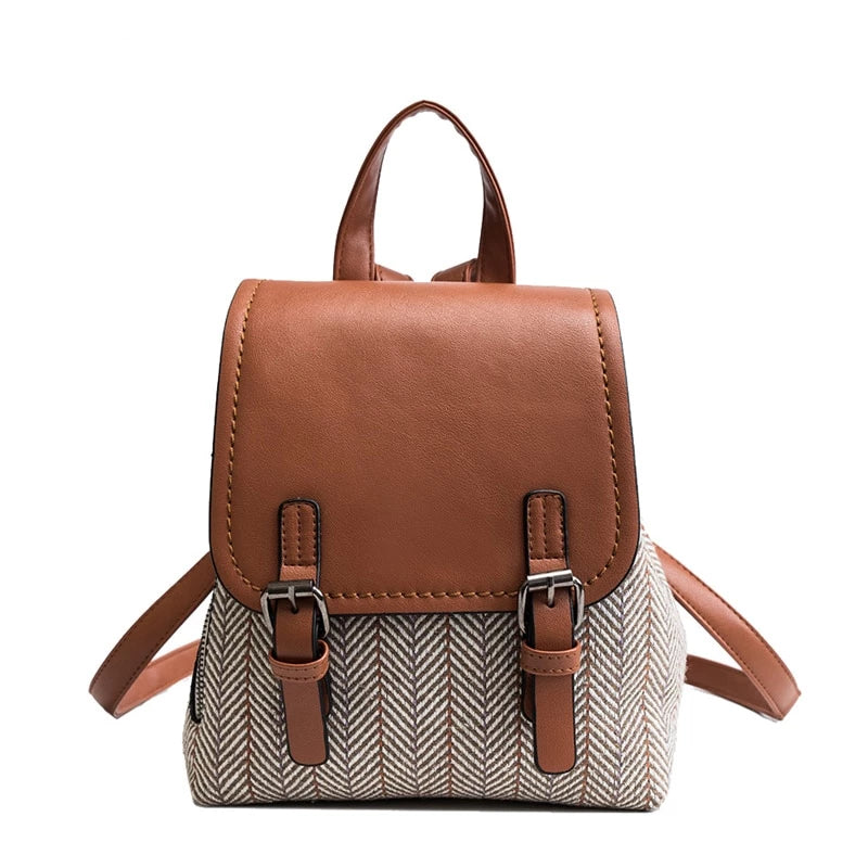 Basiv Distressed Leather Backpack for Women